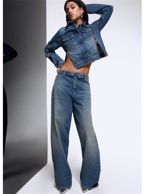 Pantaloni wide-leg con zip